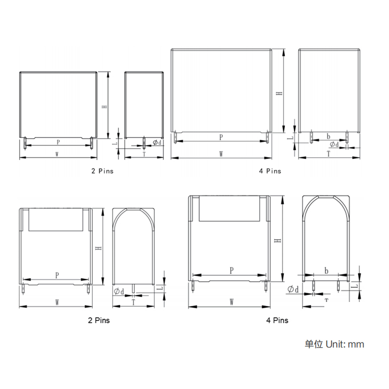 ตัวเก็บประจุ Snubber ซีรีส์ WSC สำหรับ IGBT สำหรับ PCB